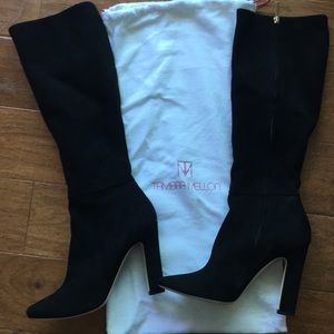 Tamara Mellon Knee High Black Suede Boots